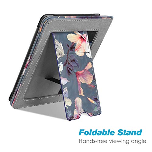 Fintie Stand Case for 6" Kindle Paperwhite 10th Gen 2018, Blooming Hibiscus - color: blooming hibiscus