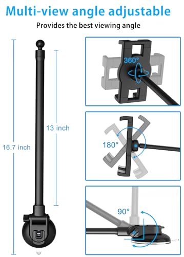 Dashboard Windshield Car Tablet Mount - 13 inch Flexible Gooseneck Arm