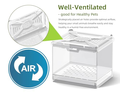 Cricket Keeper - Multi Purpose Insect Habitat for Crickets, Dubia Cockroaches, breadworms, and Silkworms, with Ventilation and Breathability (No Assembly Needed) (Transparent) - color: transparent