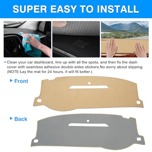 Autorder Beige Dashboard Cover Mat for 2007-2013 Chevy Chevrolet Silverado Sierra, 2007-2014 Chevy Tahoe Suburban Denali Avalanche & GMC Yukon/XL & Only One Glove Box Accessories Polyester Dash Cover - size: Beige 07-13 Silverado 1 Glove Box