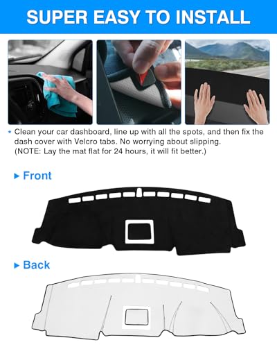 Autorder Dashboard Cover Mat for 2018-2021 Ford Expedition Accessories Dash Cover Flannel Dash Mat Sunshade Glare UV Rays Protector - size: Black 18-21 Expedition