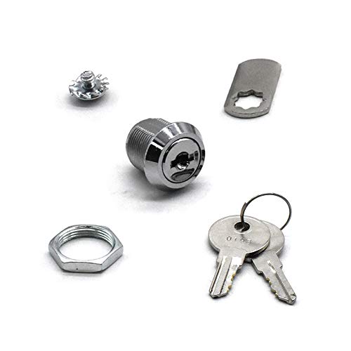 2Pack Cabinet Cam Lock 5/8 Inch Tubular Cam Locks Keyed Alike with Chrome Finish for Vending Machine Truck Pickup Tool Box Mailbox ATM Replacement Lock