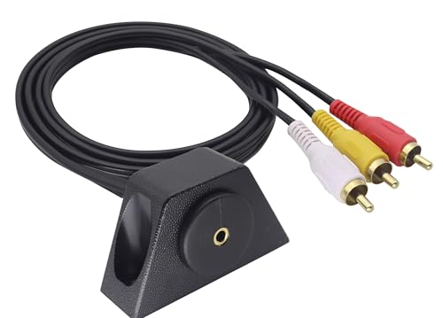 3 Feet TRRS 3.5mm to RCA Panel Flush Mount Cable AUX 3.5mm Female to 3 RCA Male Plug Stereo Audio Video AV Extension, Dash Mount Cable for Car, Boat, Motorcycle (1 M) - color: 1M, 3RCA to 3.5mm