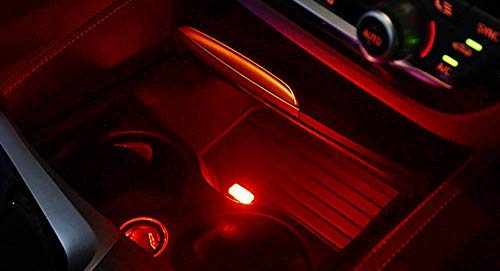 iJDMTOY USB Mini LED Car Interior Ambient Atmosphere Accent Lighting Kit - color: Red