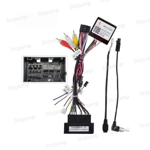16Pin Car Radio Stereo Power Retrofit Harness Cable Wire for Jeep Renegade 2016~20 Jeep Compass 17~20 Radio Antenna Adapter Can Bus Decoder - style: Harness+CH-001