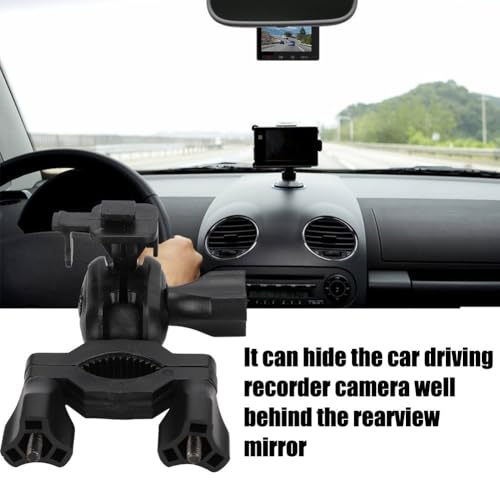 Car Rearview Mirror Dash Cam Holder Universal Fit Metal/Plastic Mount 360° Rotating Bracket for Driving Recorder(Plastic Nut) - style: Plastic Nut