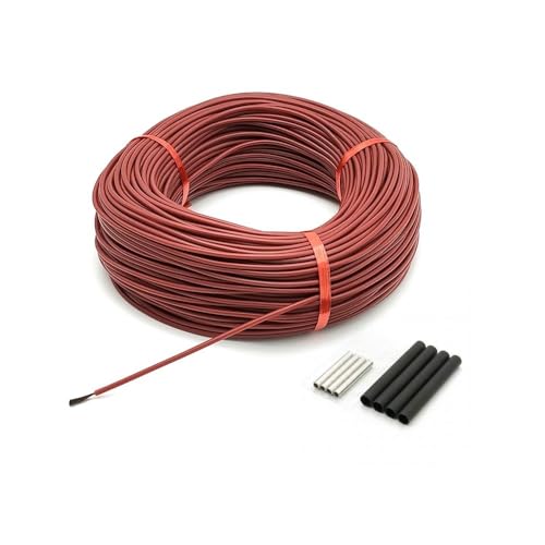 12K 33Ω Carbon Fiber Heating Wire 3mm x 20m - Far Infrared Silicone Rubber Cable for Floor Heating & Electric Blankets, 200℃ High Temperature
