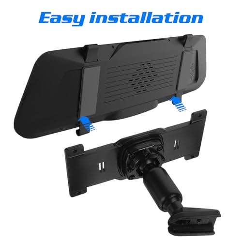 Sosoport Rear View Mirror Bracket Rearview Mirror Dash Cam Mount with Back Plate Panel and Screws Compatible with Hiac 2008-2011 6.10 X 2.63 X 0.39 in