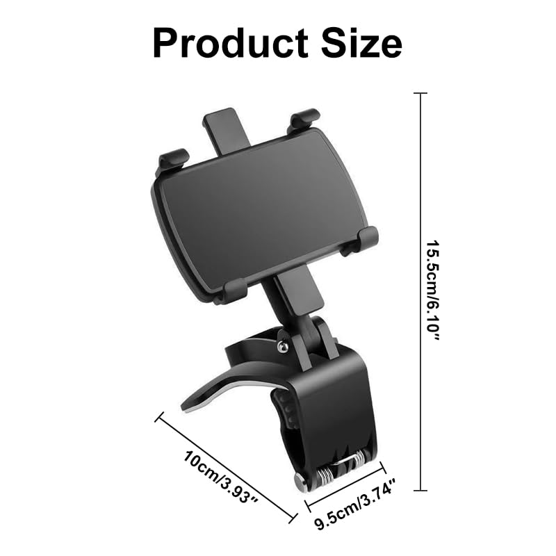 Car Phone Holder with Dashboard Phone Mount, Vertical & Horizontal Dashboard Mount for Clear Navigation, Universal Hands-Free Smartphone Stand for Commute Driving