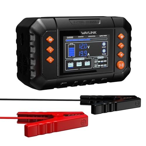 WAVLINK 280W Smart Battery Charger, 20A 6V/12V/24V Car Battery Charger - color: 20-amp