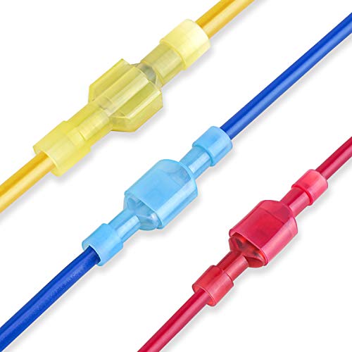 TICONN 100 Pcs Nylon Spade Connector Kit, Insulated Crimp Wire Connectors - style: Male Yellow 100 Pcs