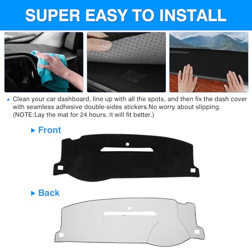 Autorder Dashboard Cover Mat for 2007-2013 Chevy Silverado Sierra,2007-2014 Chevy Tahoe Suburban Denali Avalanche&GMC Yukon/XL Without Dash Speaker&Only One Glove Box Accessories Velvet Dash Cover - size: Black 07-13 Silverado 1 Glove Box(A)