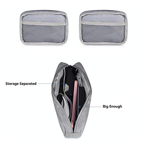 Universal Electronics/Accessories Soft Carrying Case Bag, Durable & Light-weight,Suitable for Out-going, Business, Travel and Cosmetics Kit (Small-Gray) - color: Small-Gray