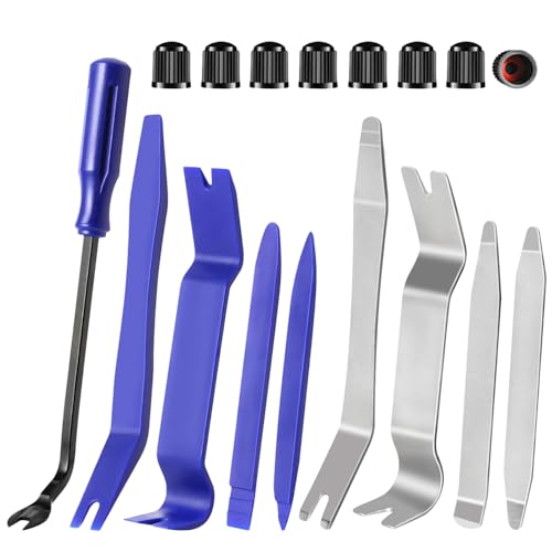 Auto Trim Removal Tool Kit, 17 Pcs Auto Car Trim Tool Set Plastic Pry Tool Kit for Car, Clip, Audio, Dashboards, Door Panel Window Molding Fastener Remover Tool Kit - color: Blue