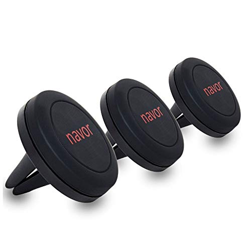 navor Universal Air Vent Magnetic Car Mount Holder in Black - Car Phone Holder Mount with Fast Swift-Snap Technology - Cell Phone Holder for Phones and Mini Tablets - Magnetic Phone Mount - 3 Pack - color: Black(3 Pack)