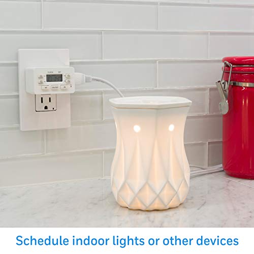 UltraPro 24hr Digital Bar , 1-Polarized Timer Outlet, 2 Programmable ON/OFF Cycles Plug Timer, 125VAC Light Indoor, Lamp , Timers For Electrical Outlets, White, 1 Pack, 45184 - style: Timer