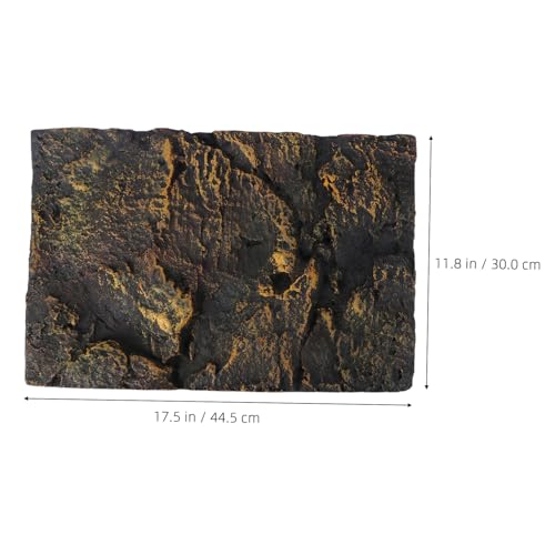 Kisangel Reptile Rock Background Board Decorative Panel for Turtle Tank Super Large Size Pu Material Fade-Resistant 3D Effect