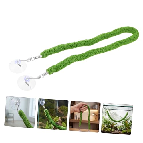 Abaodam Flexible Reptile Climbing Vines for Terrarium Tanks Bendable Artificial Vine Rope with Moss Texture Snake Tank Climbing Accessories for Jungle Scenery and Lizard Enclosures