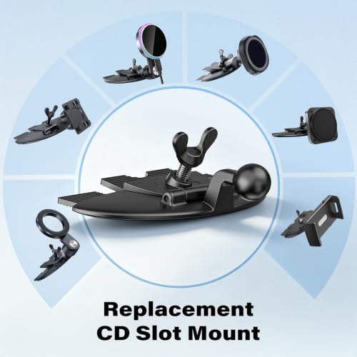1Zero CD Slot Mount for Garmin GPS Navigator, 17mm Ball Mount Adapter