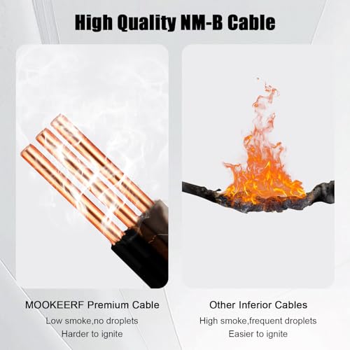 14/2 Wire with Ground - 15FT 14 Gauge NM-B Non-Metallic Sheathed Cable 100% Pure Copper 14 AWG 2 Conductor Residential Indoor Wire for Outlets, Switches, Other Loads and Lighting Wiring Projects etc. - size: 15FT, style: 14AWG/2