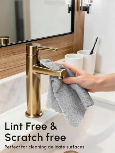 Microfiber Cleaning Cloths Roll 75 Pack 12x12 Inch Lint Free - color: Grey Ripple