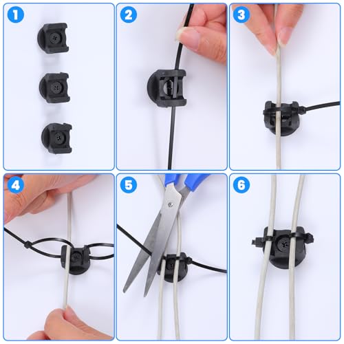 Molain 20Pcs Magnetic Zip Tie Mounts with 100Pcs Magnetics Cable Ties