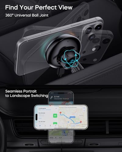 Tough On Qi2.2 25W for MagSafe Car Mount Charger, Wireless Car Charger