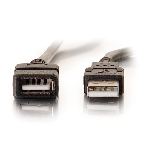 C2G 52107 USB A to A Long USB Extension Cable, 6.56 Feet (2 Meters), Black - color: Black, size: 6.6 Feet, style: USB A Male to A Female