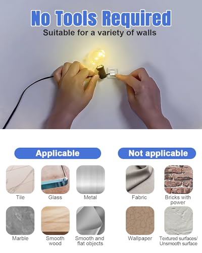 LZC 25 Pack Clear Adhesive Strips Hooks for Outdoor String Lights Clips - color: 25PCS Clear Light Hooks