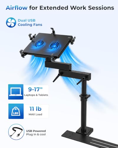 No-Drill Car Laptop Mount, Adjustable Mobile Truck Computer Stand