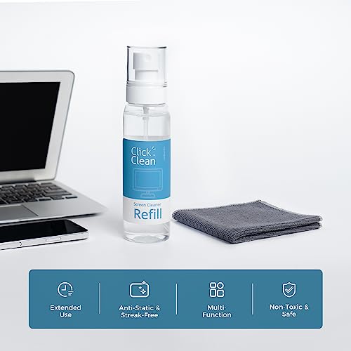 CLICK CLEAN Screen Cleaner Kit with 4 oz Refill, Cloth, Funnel & Sprayer - size: 1 Screen Cleaner Refill Kit