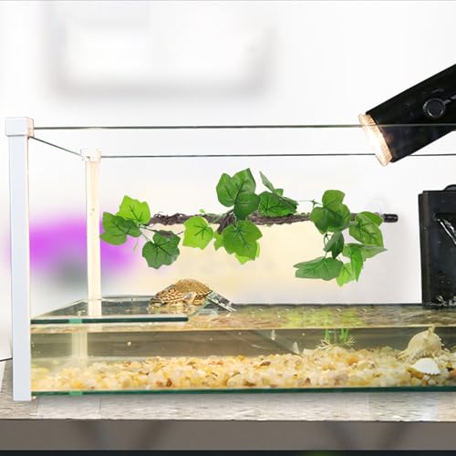 INOOMP Artificial Climbing Vines for Reptile Terrarium, Flexible Fake Green Jungle Vines with Suction Cup, Simulation Decorative Plants for Lizards, Snakes, Amphibians Habitat