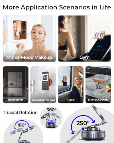 2-Pack Vacuum Magnetic Phone Holder for Car [All-Metal & 119+lbs Suction] - color: Black/2 Packs
