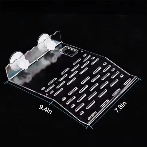 2Pcs Turtle Basking Platform for Aquarium, Turtle Floating Platform for Tank, Docks for Basking with Two Sucker Cap, 8" Width Resting, Area Acrylic Material for Reptile