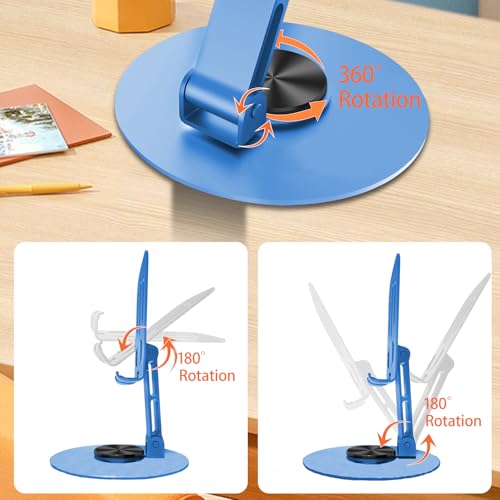 Universal Metal Cell Phone Stand, Blue&Blue - color: Blue&Blue