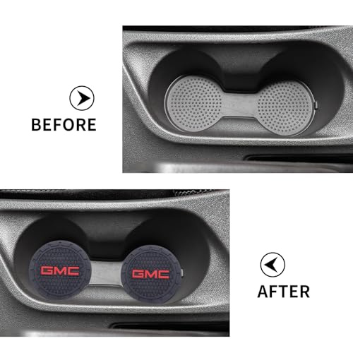 Car Cup Coaster, 2PCS Universal Non-Slip Cup Holders, Compatible with GMC Series Car Cup Holder Coasters，Car Drink Coaster Holder Accessory, Black, G Black2