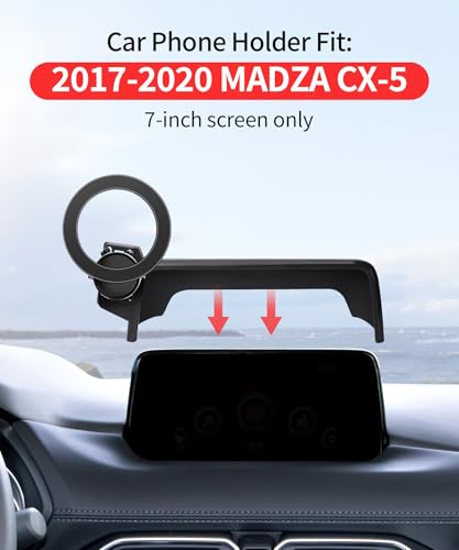 Car Phone Holder for Mazda CX-5 2017-2020 Accessories 7"Screen Magsafe Clip - size: for 2017-2020 Mazda CX-5 (7-Inch screen only)
