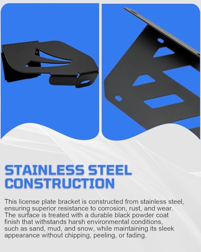License Plate Bracket for Bronco, Steel Front License Plate Frame No-Drilling License Plate Bracket Compatible with Ford Bronco 2021;2022;2023;2024;2025; 2026 Standard Plastic Bumper Bronco - size: Upgrade For Bronco Plastic Standard Bumper