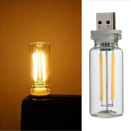 USB Night Light, Ambient Lighting car Led Light, led Light Bulb with Flexible Neck Plug in USB Automotive Night Light,for Car (Warm) - color: Warm