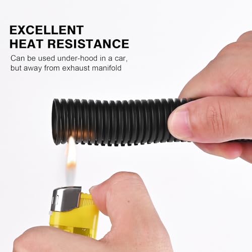 25FT - 1/2 Inch Split Wire Loom with Installation Tool - Black - size: 1/2"-25ft