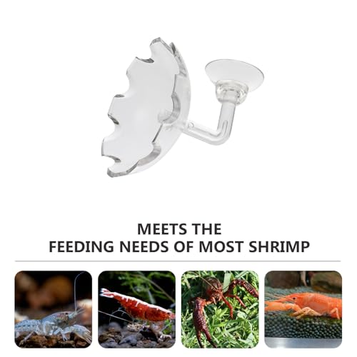 DOITOOL 2pcs Acrylic Shrimp Feeding Basin Fish Feeder Bowl with Suction Cup for Aquarium, Shrimp Food Dish Suitable for Fish and Reptile Tanks