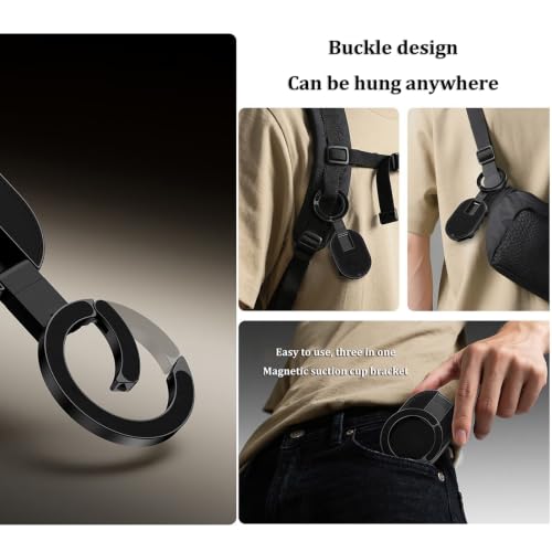 Yaslayp 3-in-1 Magnetic Phone Holder with Suction Cup,360°Rotatable - color: 2PC
