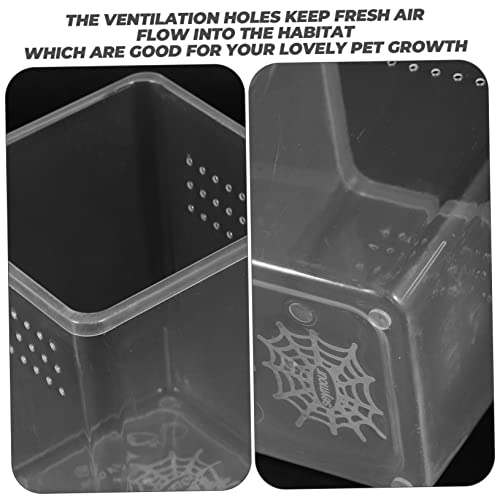 Abaodam 3Pcs Reptile Feed Bins Spider Enclosures with Ventilation for Snails Tarantulas and Other Creatures Habitat Box for Pet Observations