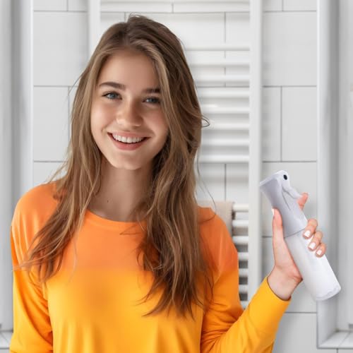 VIGOR PATH Continuous Spray Bottle – Fine Mist Mister Spray Bottle for Hair, Plants, Cleaning, Pets & Travel | Refillable Water Spray Bottles (200ml / 6.7oz) Clear - size: 6.7 Ounces