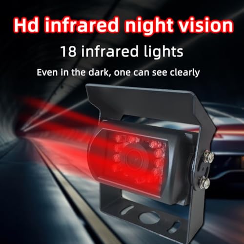 12V-24V Rearview Backup Camera w/ 15M AV Cable & 18 IR LEDs Night Vision
