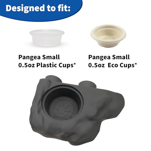 Pangea Silicone Gecko Feeding Ledge - Magnetic Mini Food Dish for Reptile Tank - 4.125" x 2.625" x 1.18" - Fits 0.5oz Cups (Black) - color: Black