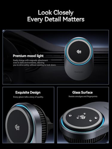 THREEKEY Magnetic Car Mount Charger Lite (Gray) - color: Gray