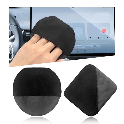 Ohleats 2PCS Car Screen Cleaner, Microfiber Cleaning Pad, Square+Round - color: Square+Round,2Pcs