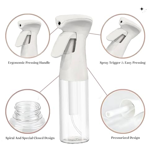 FZE Continuous Spray Bottles 2 pack 300ml with Ultra Fine Mist for Hair spraying, Watering Plants, Durable Solution and Your Go-To Kitchen Companion for Everyday Use.[ Spray Stream 2]