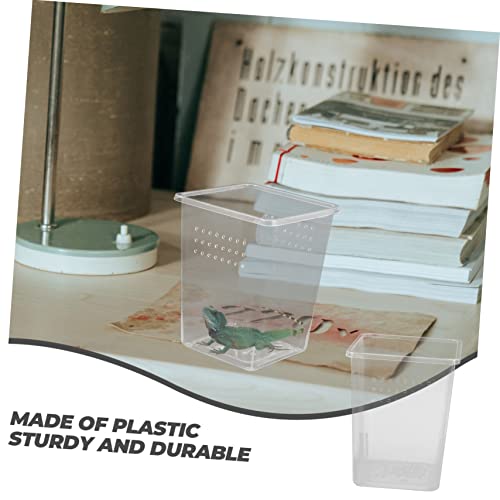 Abaodam 3Pcs Reptile Feed Bins Spider Enclosures with Ventilation for Snails Tarantulas and Other Creatures Habitat Box for Pet Observations